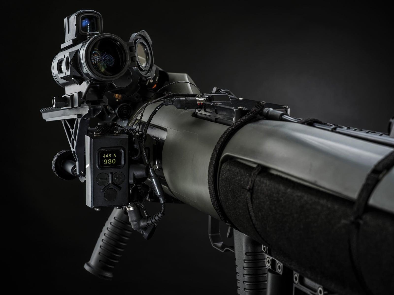 Carl-Gustaf M4 with fire control device on a dark studio background