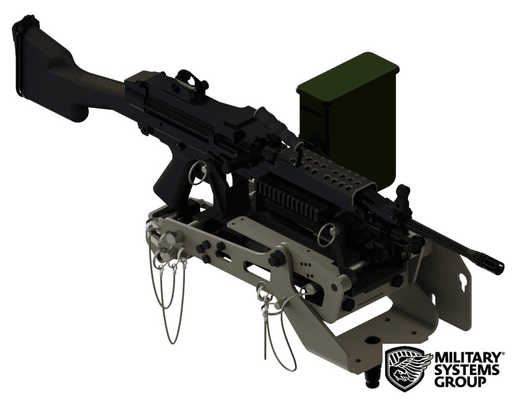 MK93 mount fitted with an M249 machine gun through the M35-800 adapter kit