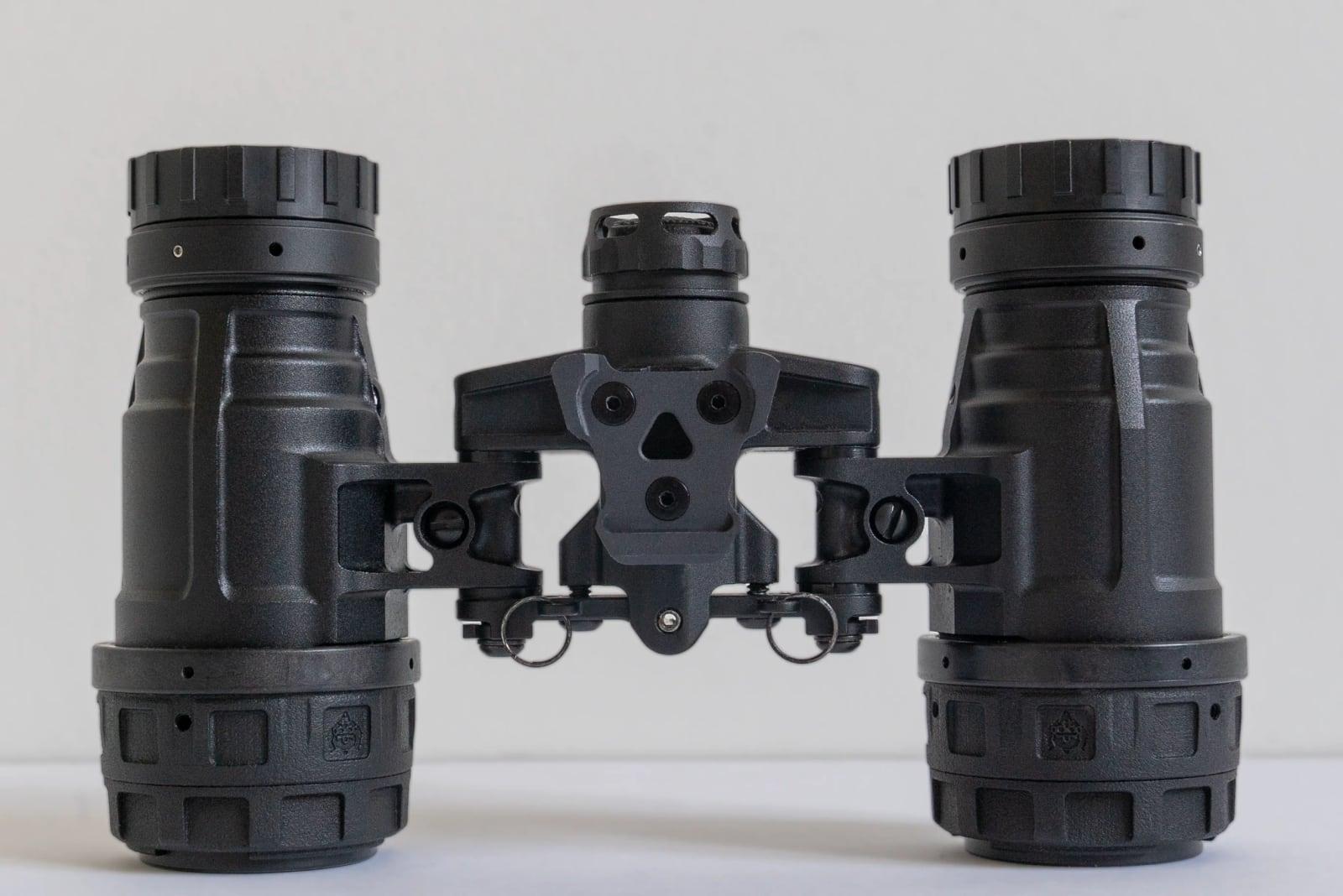 Katana Ruggedized binocular viewed from above with pods spread