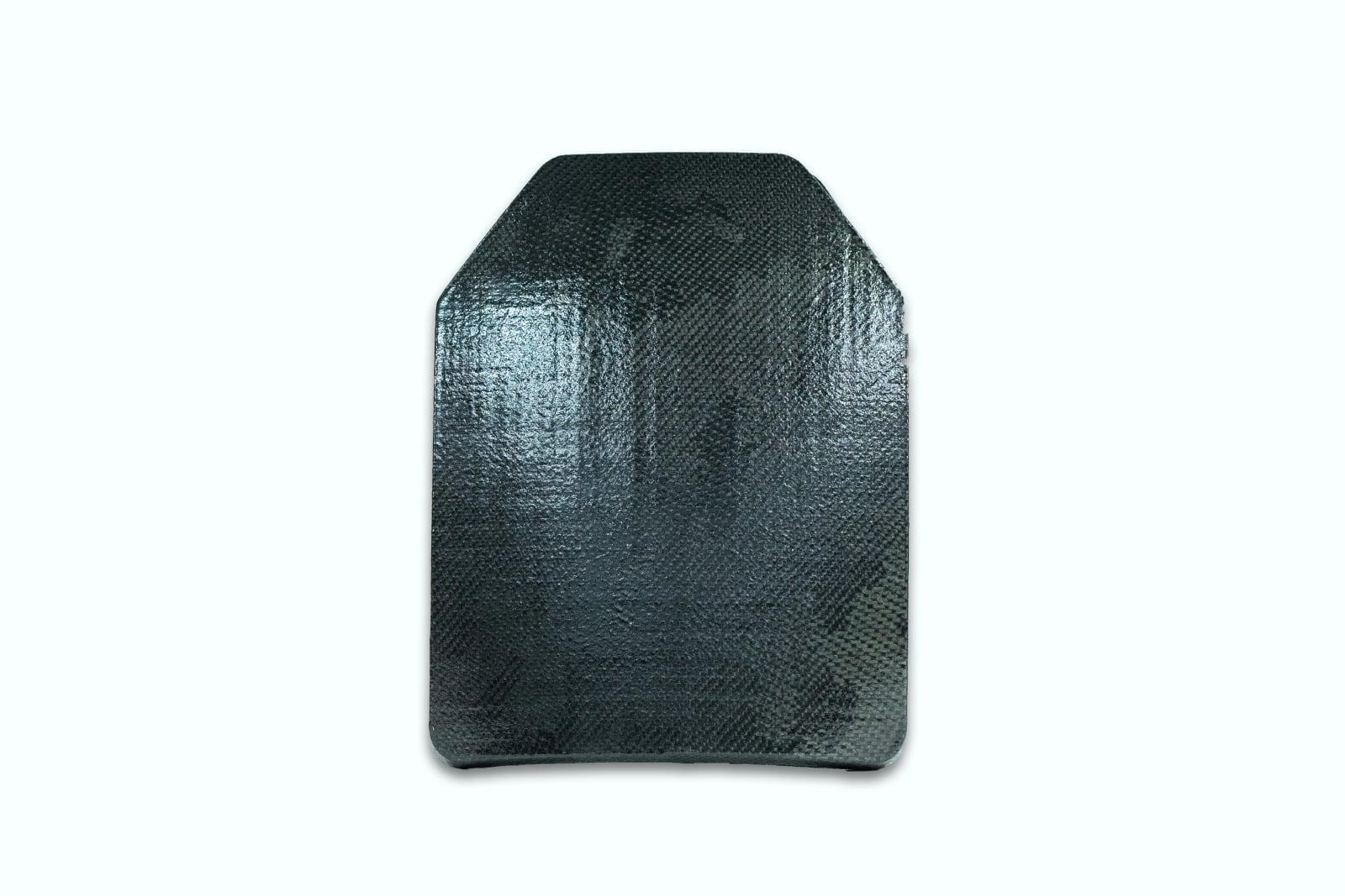 Single US Armor Forge plate in carbon finish on a white background
