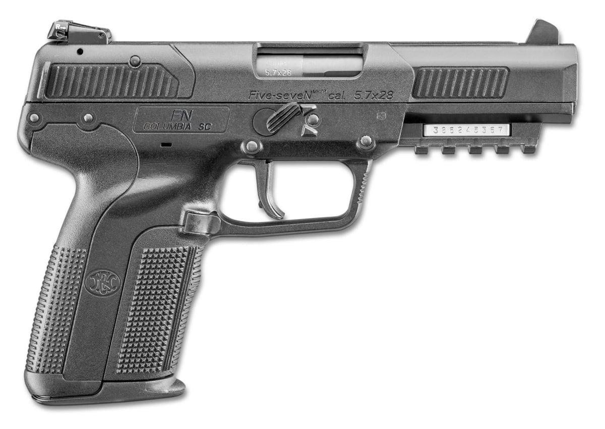 FN Five-seveN pistol in black, left side view